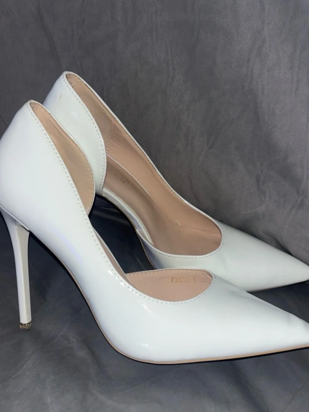 Amazon White Patent Pointed-Toe Stiletto Pumps